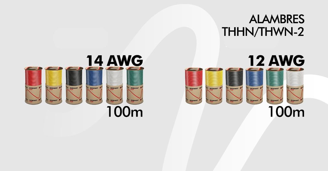 Nueva presentación de carrete de cartón reciclable de 100m disponible para alambres THHN/THWN-2 calibres: 12 AWG y 14 AWG.